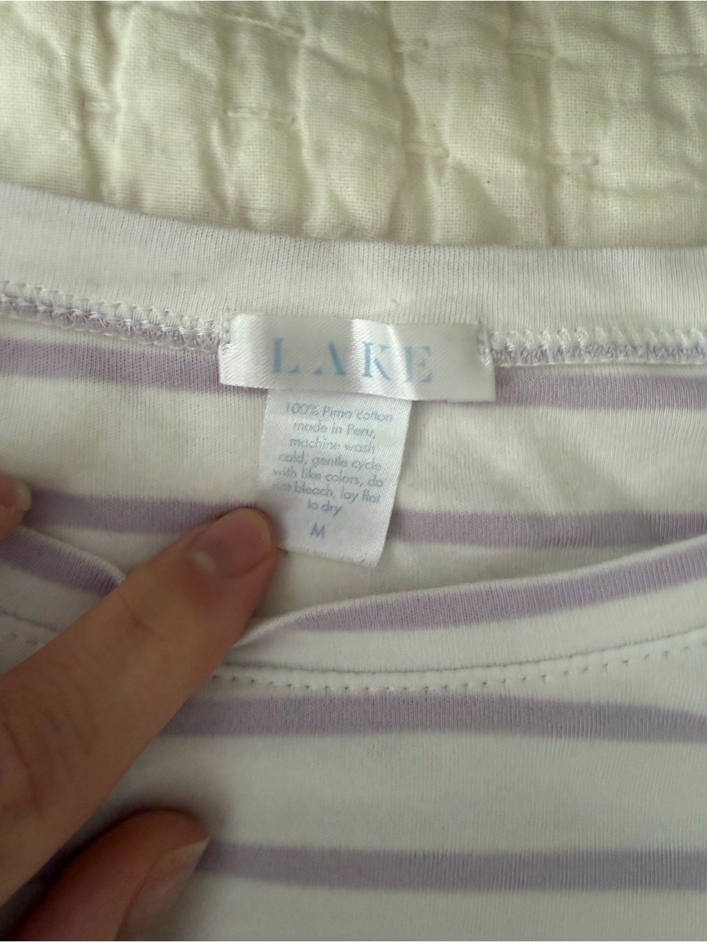 Women's Lavender & White Striped Pajama Set - Long Sleeve Top & Shorts - Picture 2 of 2